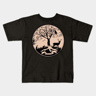 Woodland Animals, Tree of life Kids T-Shirt